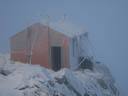 Tasman Saddle hut after storm